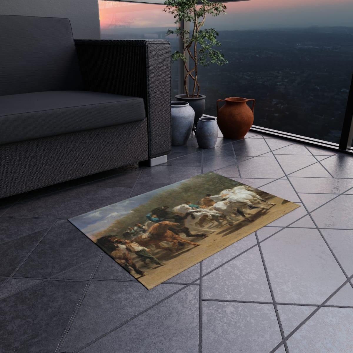 Art Outdoor Rug, Artist Rosa Bonheur, Artwork 